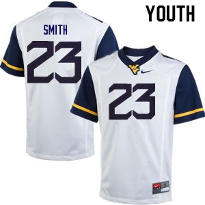 Youth West Virginia Mountaineers NCAA #23 Tykee Smith White Authentic Nike Stitched College Football Jersey ID15G12WY